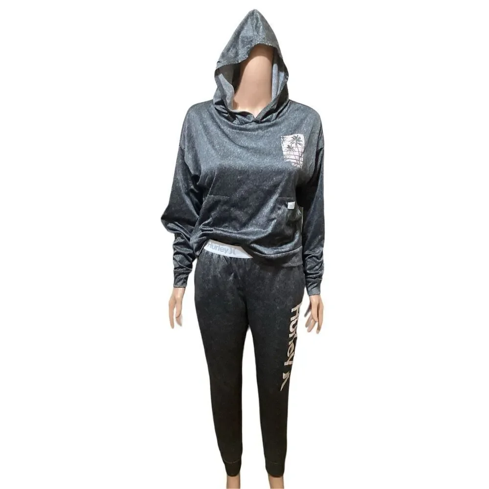 Hurley 2 Pc Hoodie + Joggers Pajama Lounge Set S